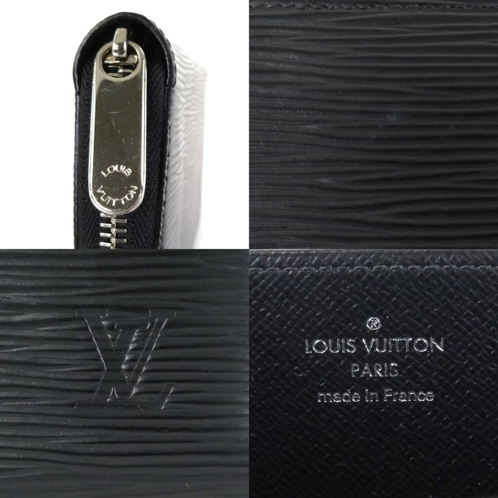 Pre-Owned Louis Vuitton LOUIS VUITTON Round Zipper Long Wallet Epi Zippy Leather Black Silver Unisex (Good)