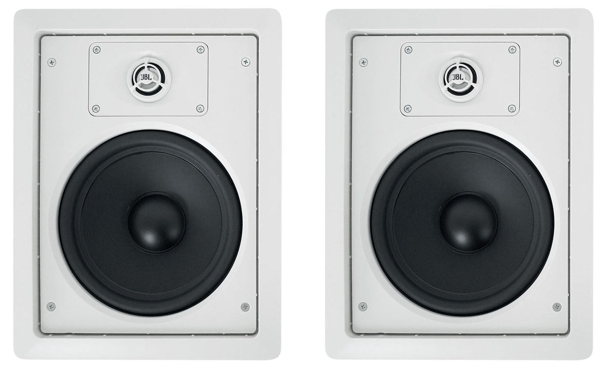 (4) JBL CONTROL 128 WT 8" 50w Commercial 70v In-Wall Speakers+Amp For Restaurant