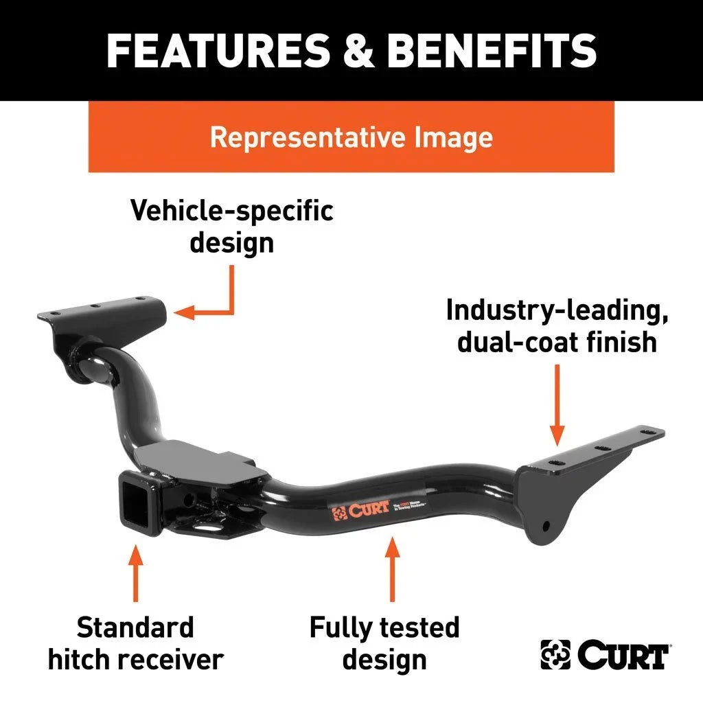 Curt Manufacturing 13484 Class III Receiver Hitch, 2" 4000lb,18-24 Volvo XC60