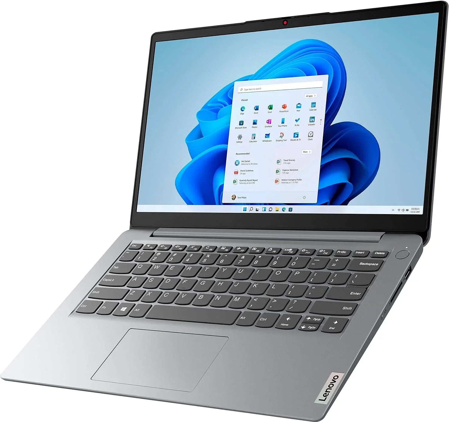 IdeaPad 1i 14" Laptop Computer, Intel Pentium Silver N5030 Processor, 4GB DDR4 RAM, 128GB eMMC + 64GB SD Card, WiFi 6, Bluetooth 5.1, 1-Year Office 365, Cloud Grey, Windows 11 S