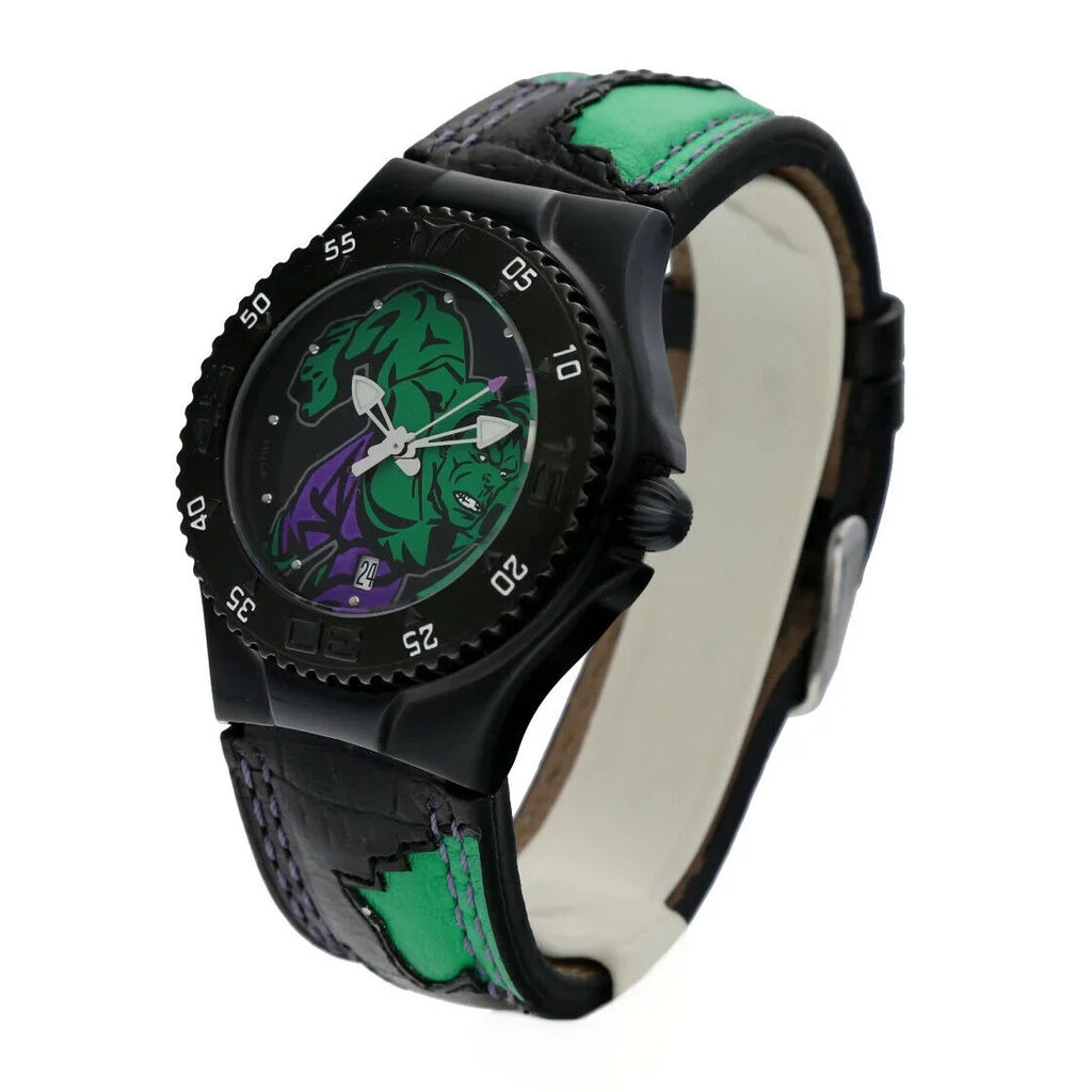 Technomarine Marvel Hulk MV3H08 PVD Plated Steel Leather Quartz Men's Watch