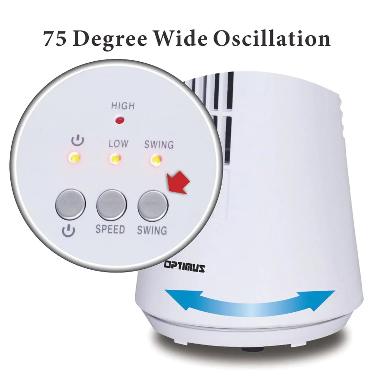 F-7345WH 12" Desktop Ultraslim Oscillating Tower Fan (White)