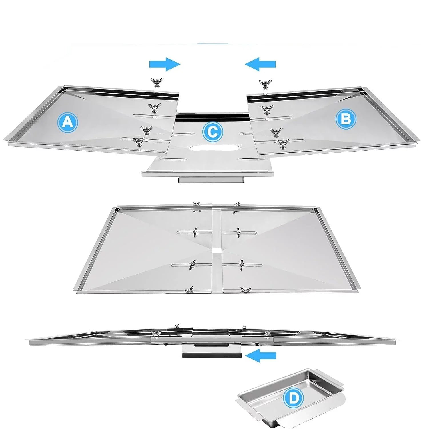 Replacement Grease Tray Set for Bbq Grill Models from Nexgrill, Dyna Glo, and Others (Length 24.5" to 27", Width 15.5")