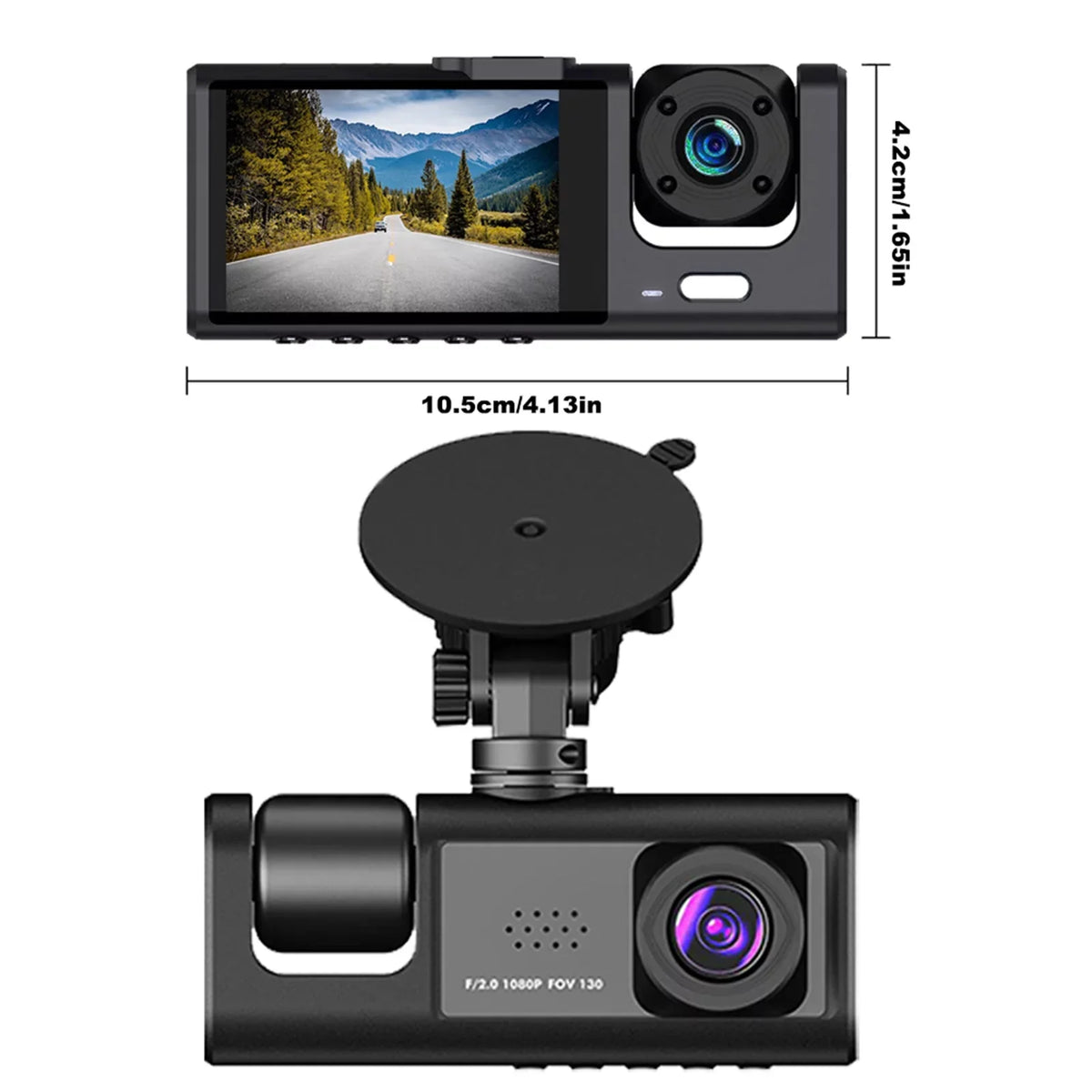 Moobody Versatile Dash Cam for Car Safety,3-in-1 Car Safety Dash Cam,1080P+720P+480p, Car Rearview Mirror