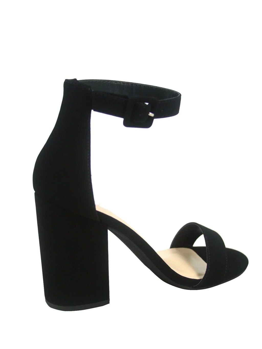 Iris-s Women's Fashion Open Toe Ankle Strap Buckle High Chunky Heels Dress Sandals Shoes ( Black, 7 )