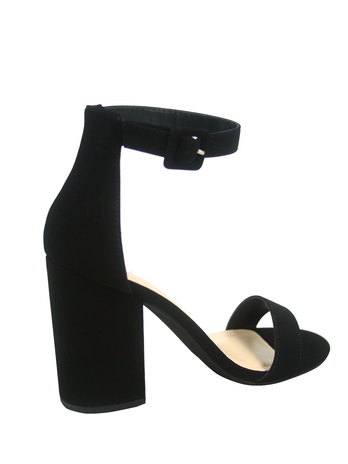 Iris-s Women's Fashion Open Toe Ankle Strap Buckle High Chunky Heels Dress Sandals Shoes ( Black, 7 )