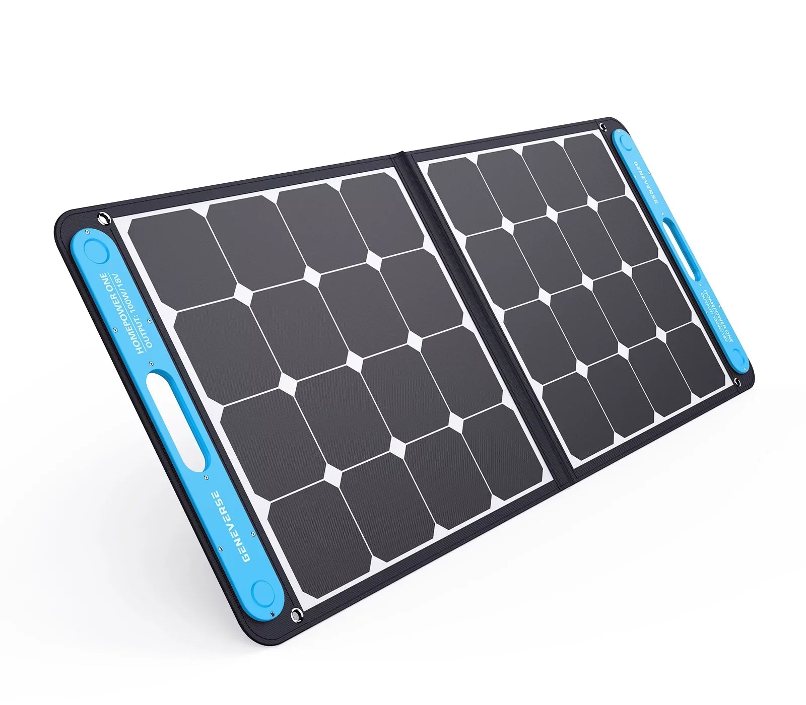 Geneverse 1002Wh (1x2) Solar Generator Bundle: 1X HomePower ONE Portable Power Station (3X 1000W AC Outlets) + 2X 100W Solar Panels. Quiet, Indoor-Safe Backup Battery Power Generator For Home Devices