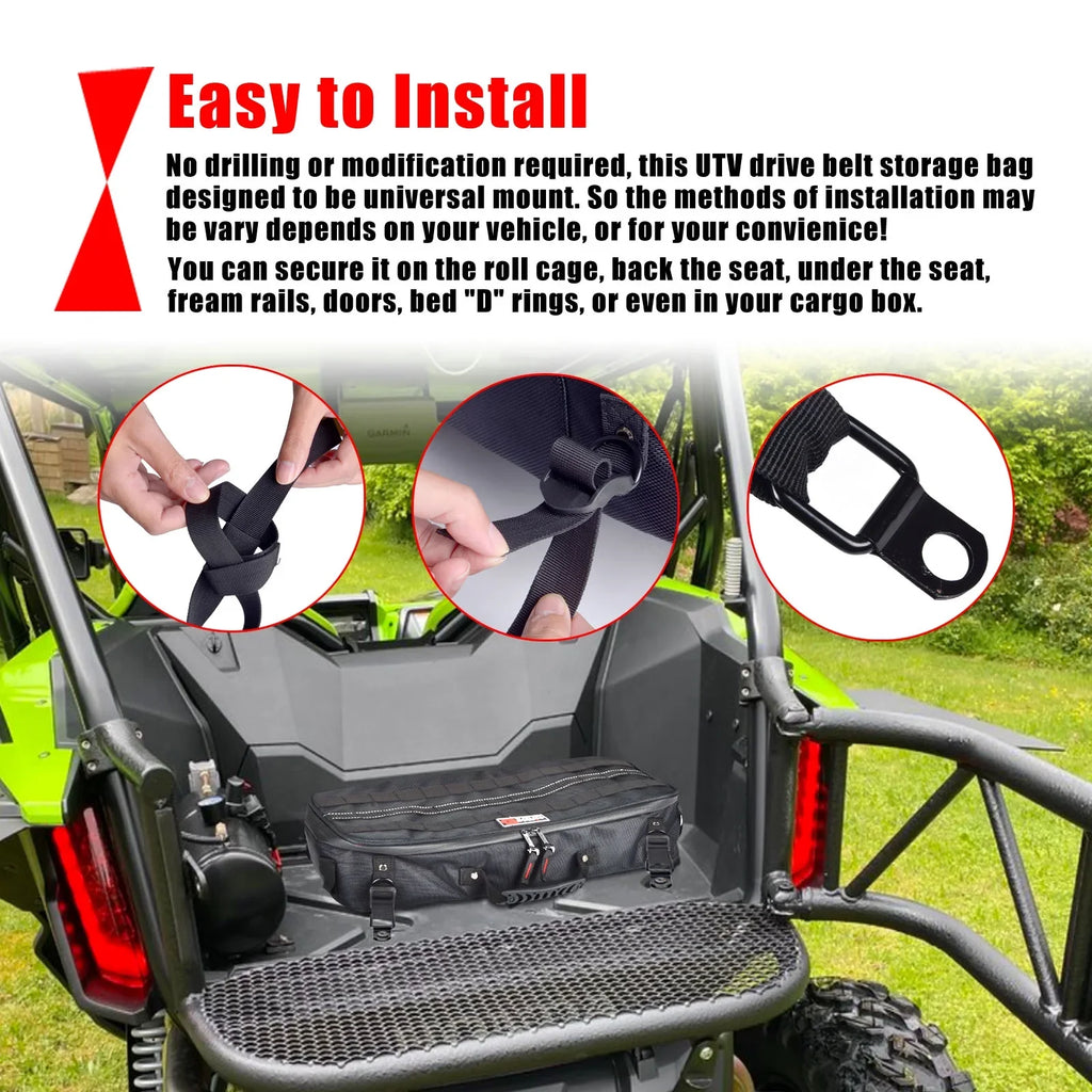 Universal Travel Tool Storage Kit Storage Bag with Portable Tool Roll Organizer Wrench Tool Pouch for UTV ATV Car Truck