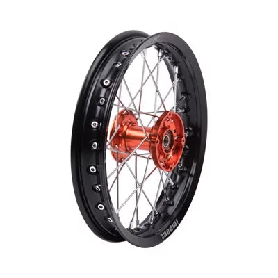 Impact Complete Circular part - Front 12 x 1.60 Black Rim/Silver Spoke/Orange Hub for KTM 50 SX MINI 2012-2018