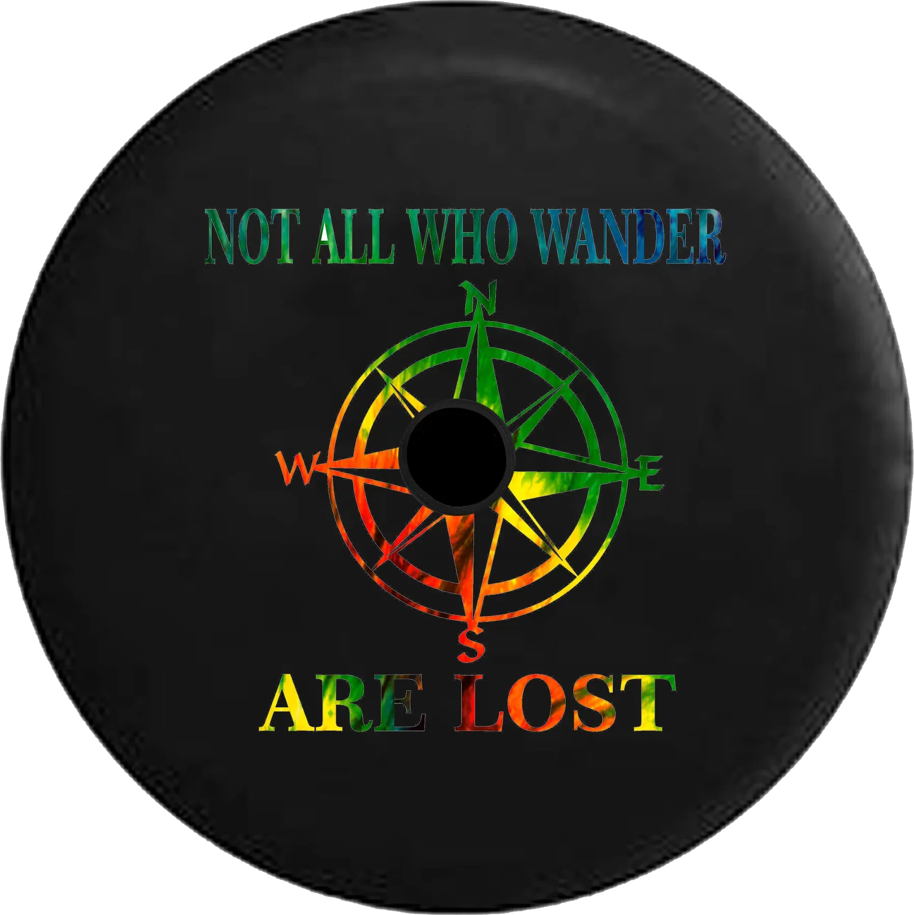 2018 2019 Wrangler JL Backup Camera Not All Who Wander Peace Love Tiedye Spare Tire Cover for Jeep RV 33 Inch