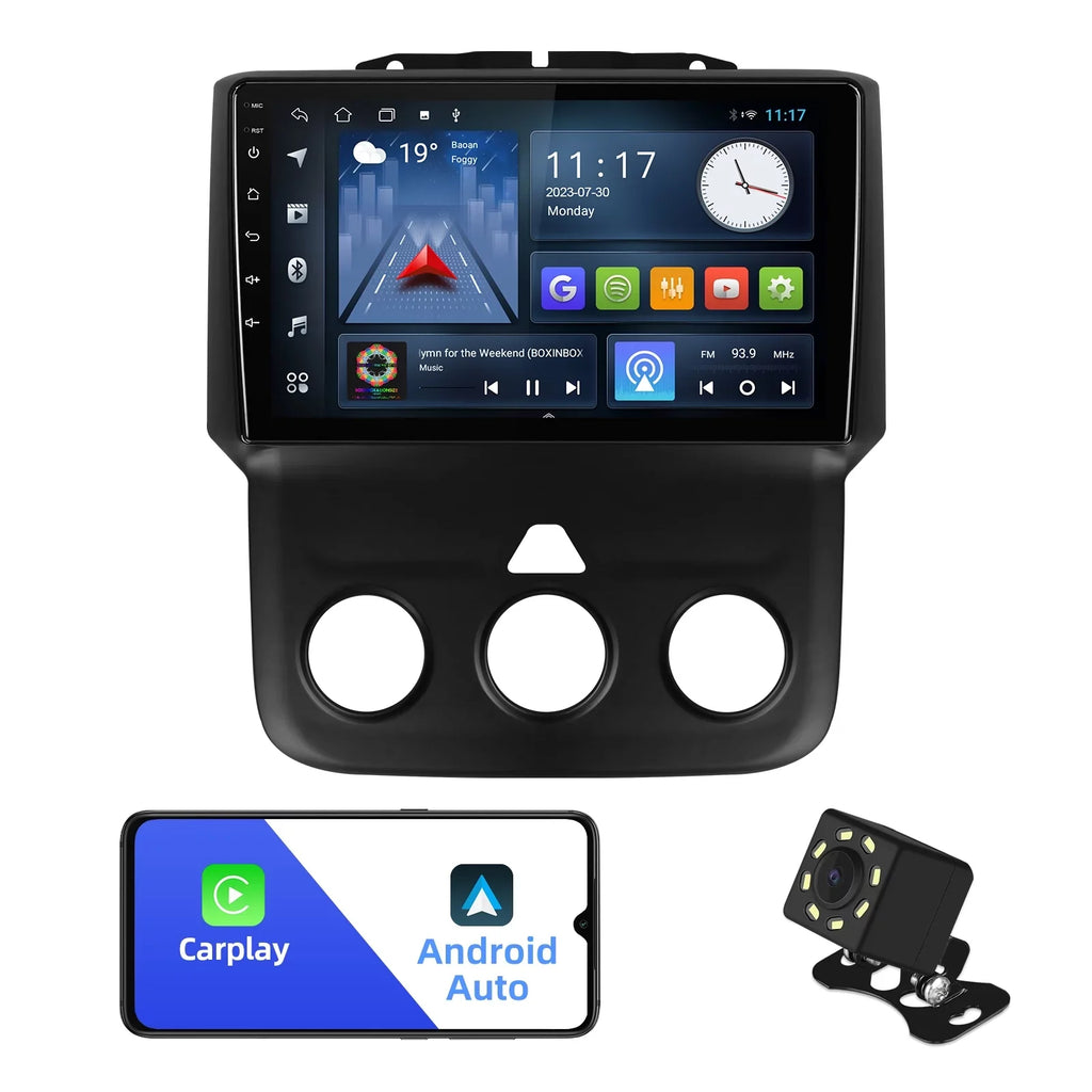 2+32G 9 inches Android 10 Double Din Car Stereo for Dodge RAM 1500/2500/3500 2013-2018 IPS Touchscreen Screen Car Radio with Carplay & Android Auto Support Backup Camera GPS Navi FM BT