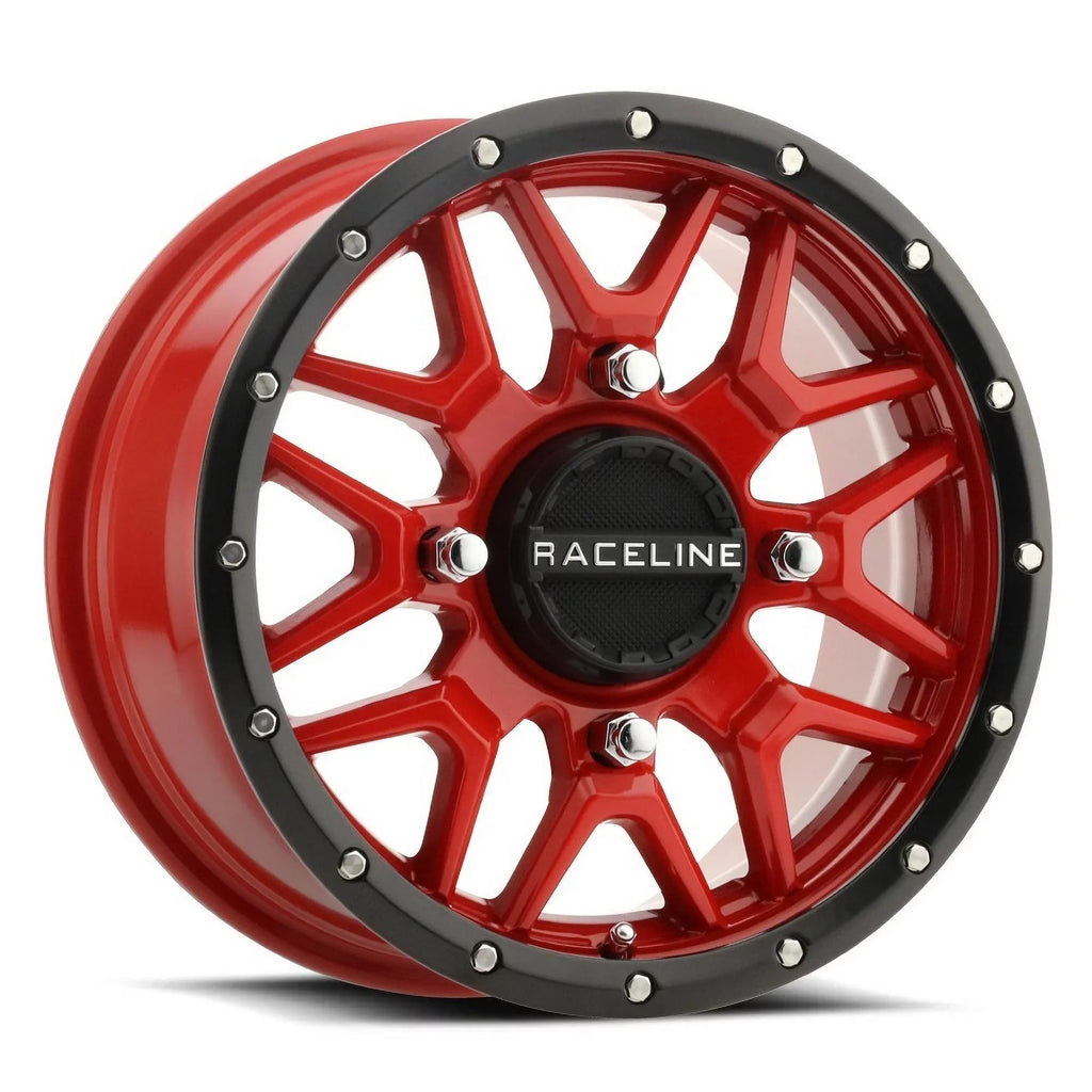 Raceline Krank 14" Red Wheels 26" Reptile Tires Kawasaki Mule Pro FXT
