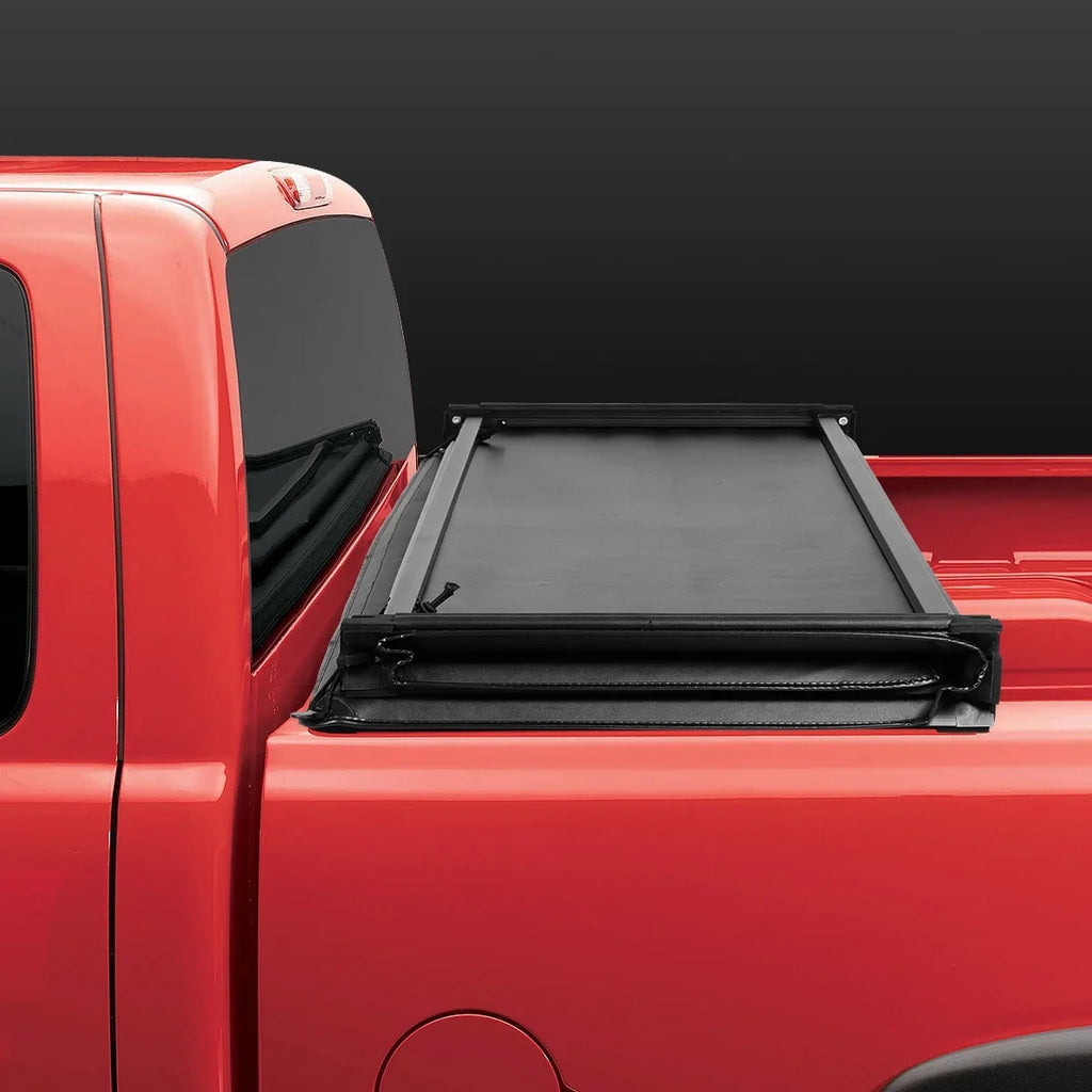 For 2009 to 2022 Dodge Ram 1500 2500 3500 6.5Ft Fleetside Bed Matte Black Soft Top Tri-Fold Adjustable Tonneau Cover Kit