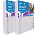 16x25x5 Air Filter MERV 13 Comparable to MPR 1500 - 2200 & FPR 9 Compatible with ReservePro 4511 Premium USA Made 16x25x5 Furnace Filter 2 Pack by AIRX FILTERS WICKED CLEAN AIR.