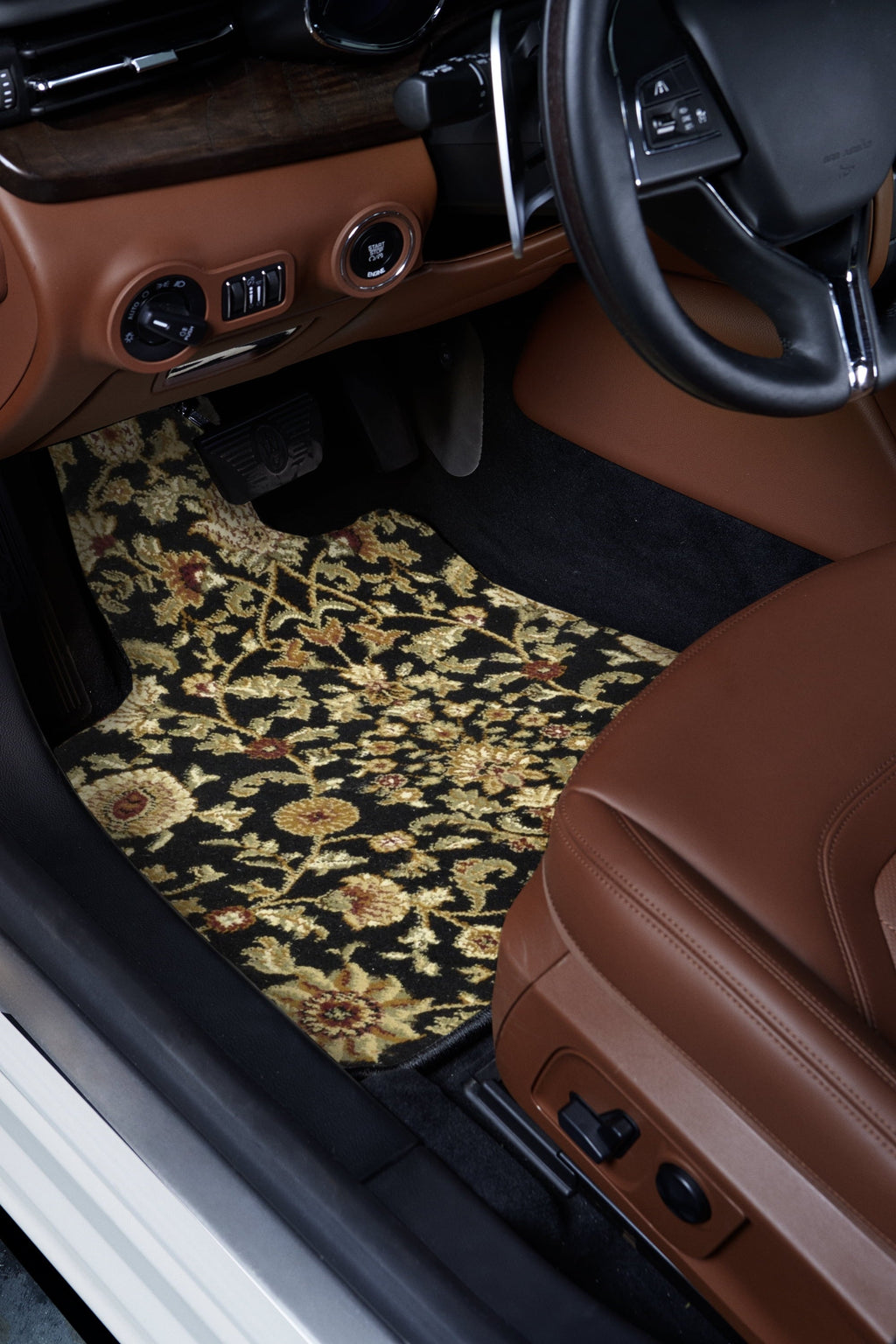 GGBAILEY Toyota Highlander Black Oriental Car Mats, Custom Fit for 2014, 2015, 2016, 2017, 2018, 2019 - Medium Trunk / Cargo Carpet Car Mat with Rear Cushion Down