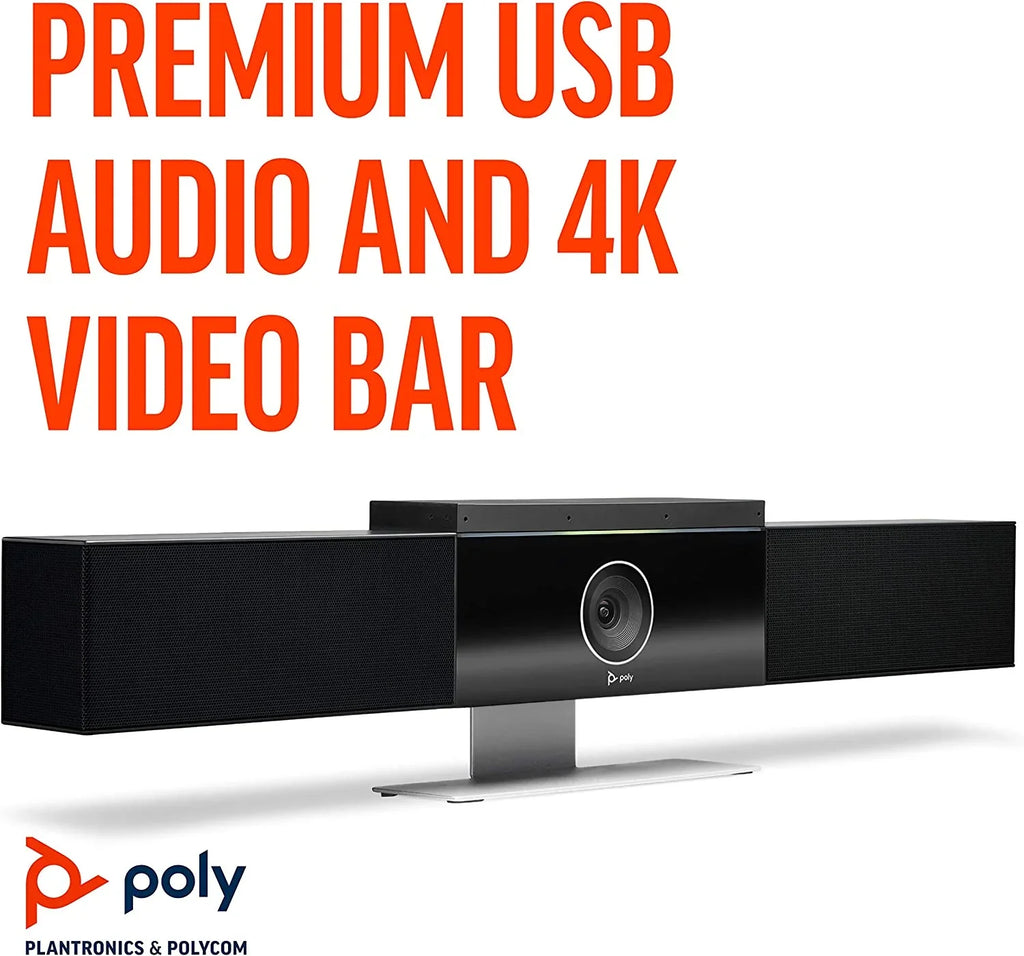 Open Box Poly Studio 4K Video System Speaker Bar Small & Medium Conference - Black