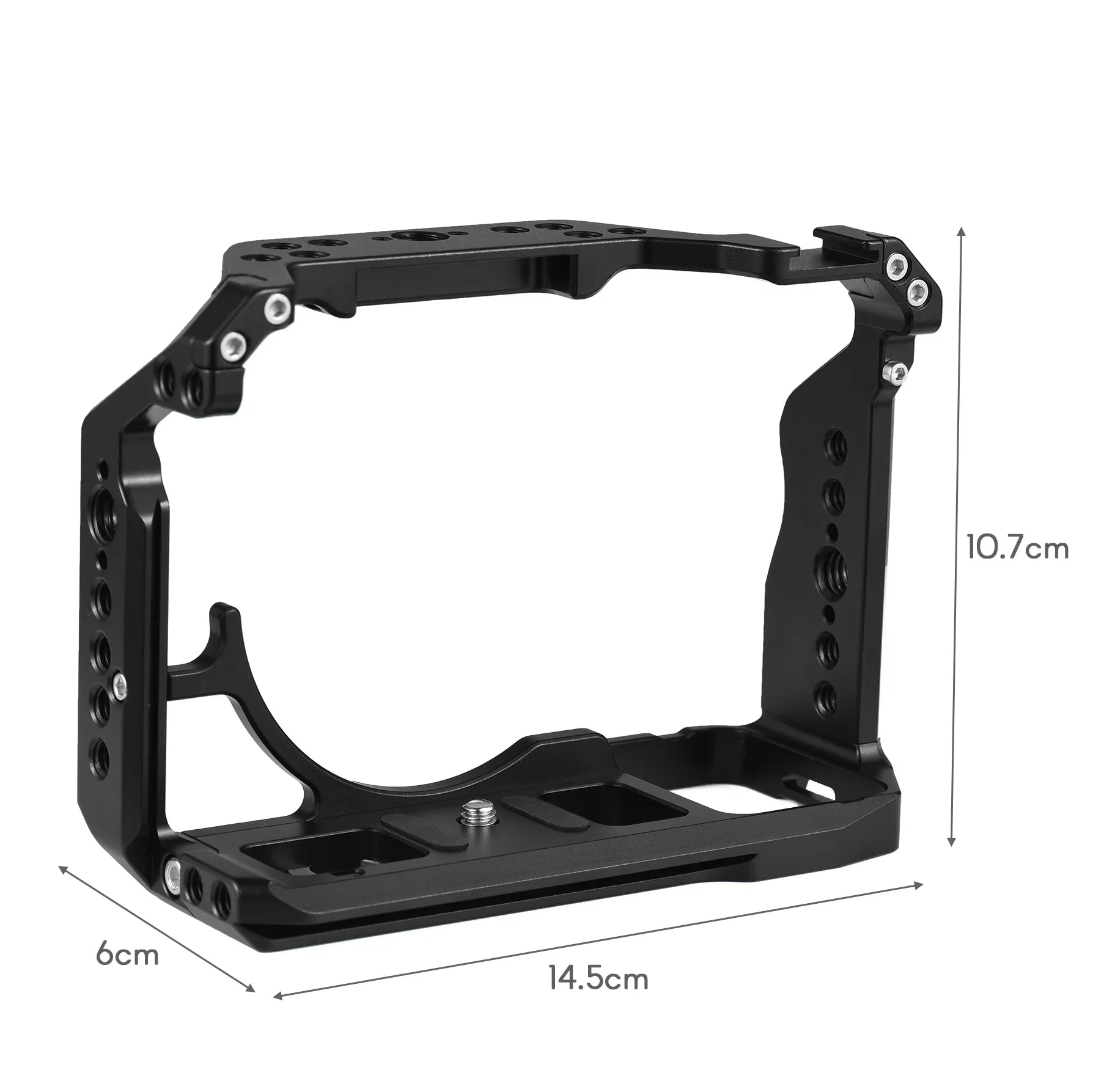 Andoer Cage Aluminum Alloy Video Cage with Cold Shoe Mounts Numerous 14 Inch Screw Holes Replacement for Sony A7IV/ A7M4/ A1/ A7R4/ A7S3