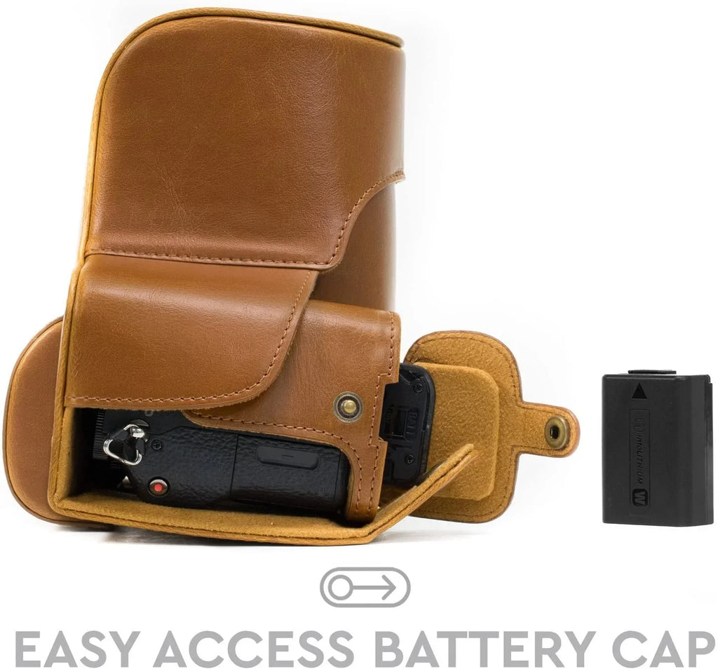 MegaGear Sony Alpha A7S II, A7R II, A7 II (28-70mm) Ever Ready Leather Camera Case and Strap, with y Access -