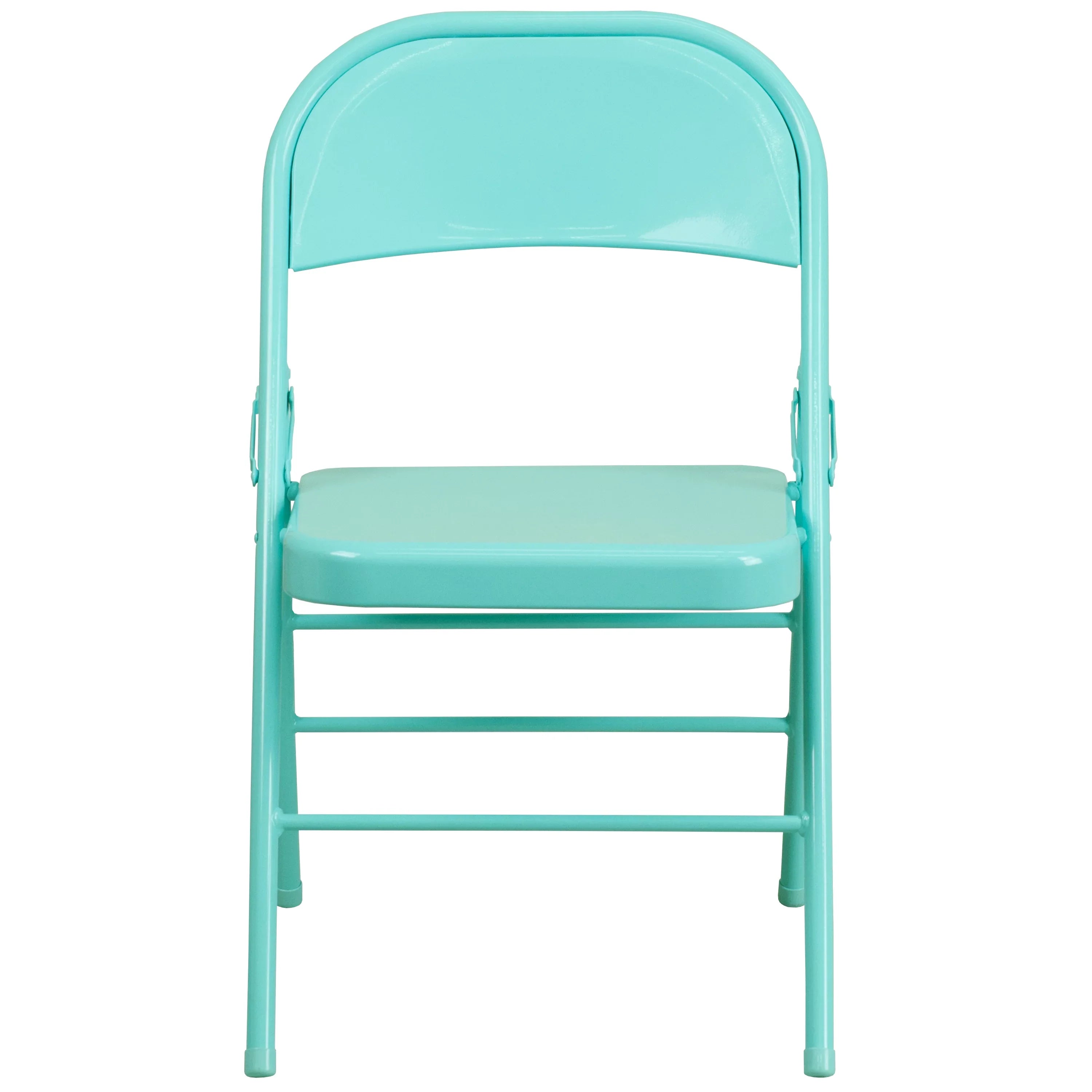 Flash Furniture HERCULES COLORBURST Series Tantalizing Teal Triple Braced & Double Hinged Metal Folding Chair