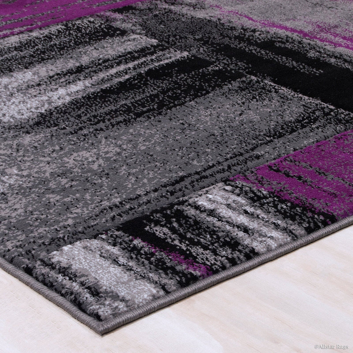 Purple Allstar Rugs Modern Contemporary Woven Rug Drop-Stitch Weave Technique in Purple (5' x 6' 11")