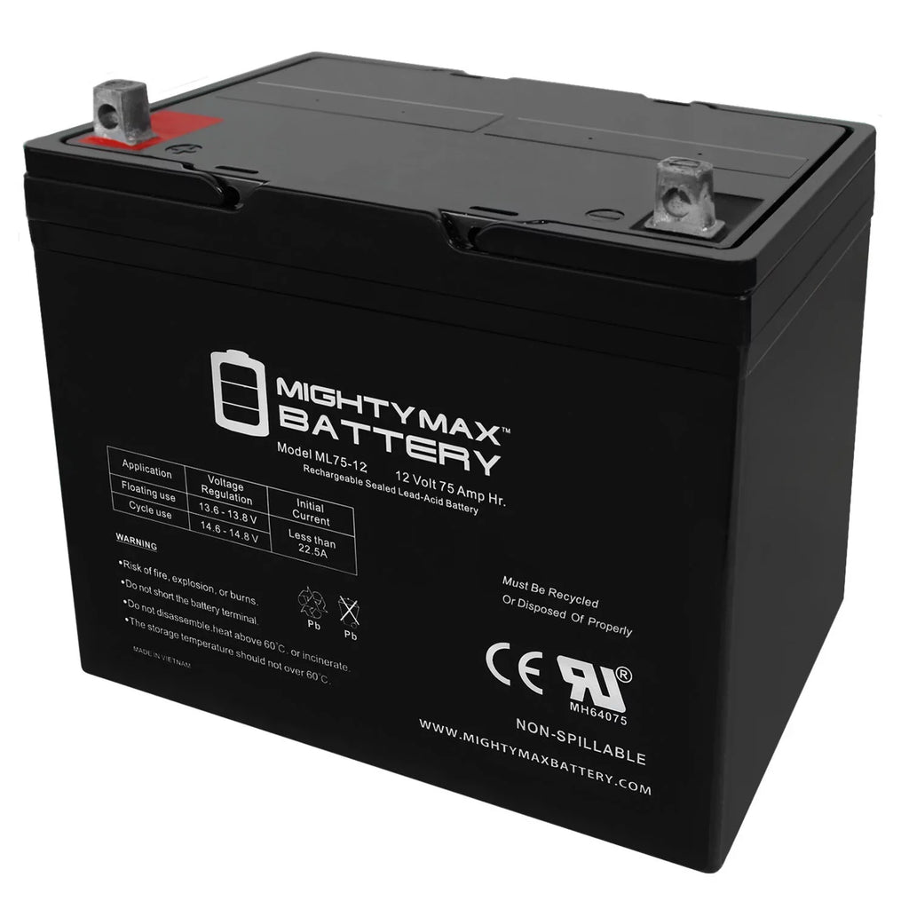 ML75-12 12V 75Ah Replaces Quantum Q6000Z, Pediatric, R-4000 Battery