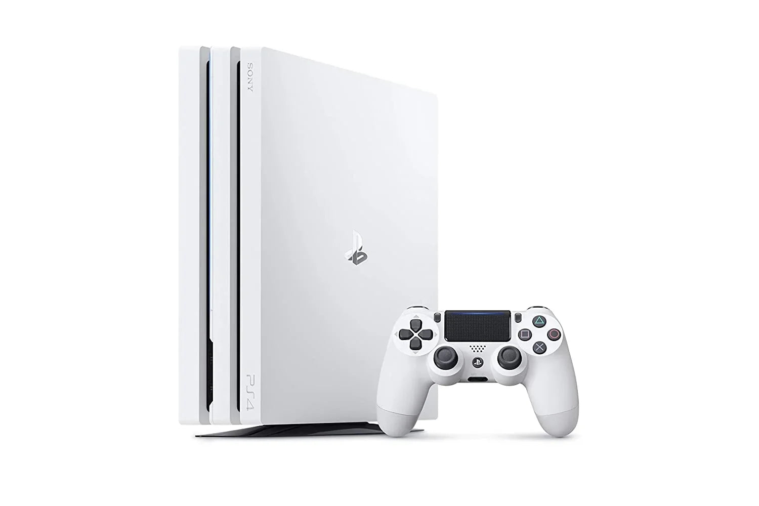 Sony PlayStation 4 Original 500GB Matte White Gaming Console With 2 Controller + G9 Earbuds With Microphone BOLT AXTION Bundle Used