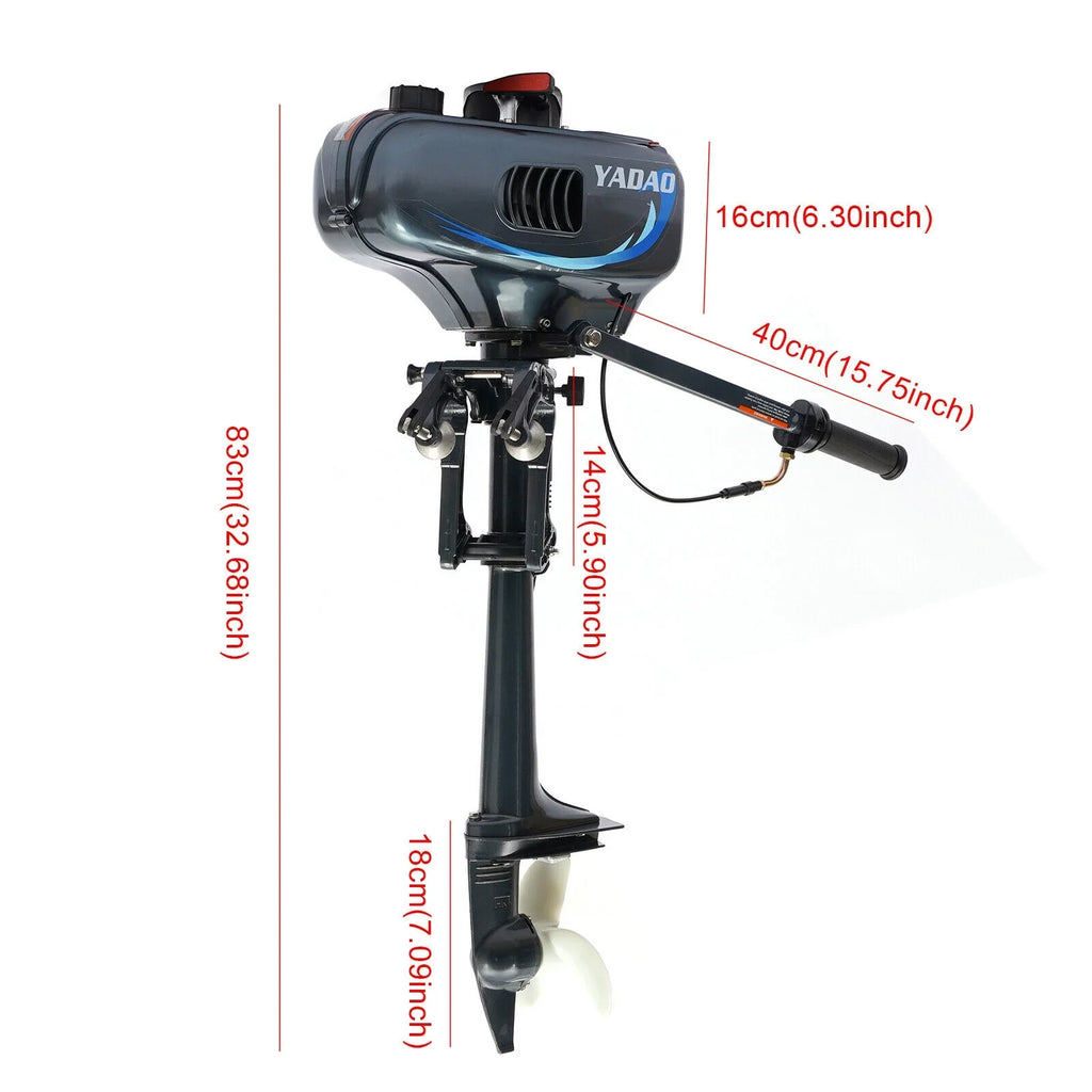 DENEST 3.5HP 2 Stroke Outboard Motor Fishing Boat Engine CDI Water Cooling 4000-5000rpm