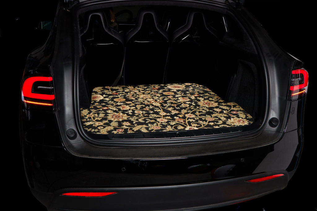 GGBAILEY Toyota Highlander Black Oriental Car Mats, Custom Fit for 2014, 2015, 2016, 2017, 2018, 2019 - Medium Trunk / Cargo Carpet Car Mat with Rear Cushion Down