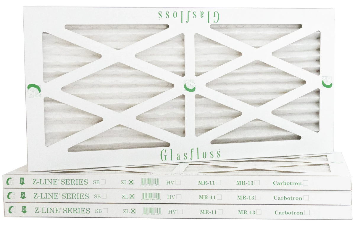 Glasfloss 13x20x1 - MERV 10 -Qty:4 - Furnace Air Filter - Made in USA (Actual Size: 12.5 x 19.5x7/8 inch)