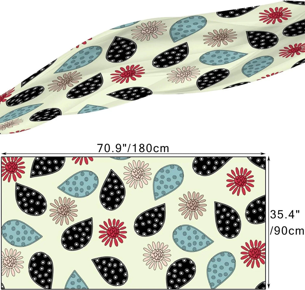 Hyjoy Flower Doodles Long Silk Neck Scarf Lightweight Shawl Wrap Scarves for Women Girls