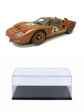Diecast Car w/Display Case - 1966 Ford GT-40 MK II #5 After Race (Dirty Version), Gold - Shelby Collectibles SC430G - 1/18 scale Diecast Model Toy Car
