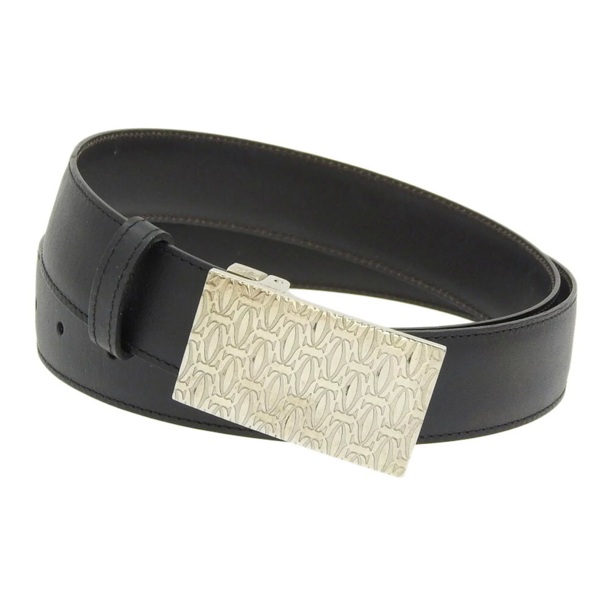 Pre-Owned Cartier CARTIER Happy Birthday Waist Belt Leather Black L5000405 (Good)