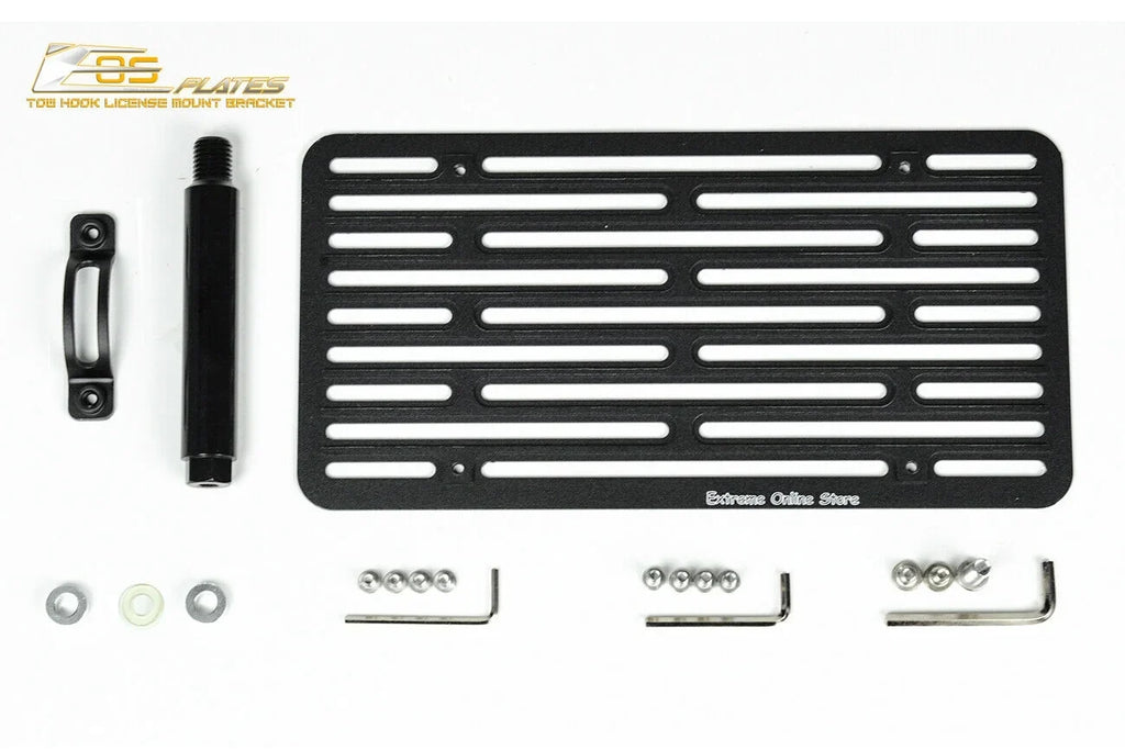 Extreme Online Store Replacement for 2014-Present Mini Cooper | EOS Plate Version 2 Front Bumper Tow Hook License Plate Relocator Mount Bracket Tow-119-V2
