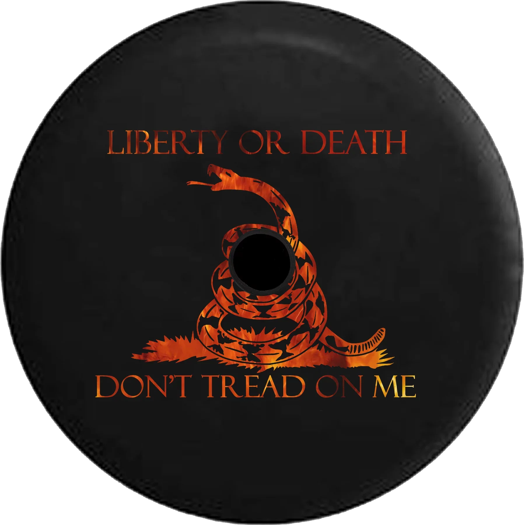2018 2019 Wrangler JL Backup Camera Liberty or Death Don't Tread on Me Snake Flames Fire Spare Tire Cover for Jeep RV 33 Inch