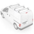 AA-Racks Model AX312 Aluminum Van Roof Rack Cross Bars Fits for 2013-On NV200/ 2014-On Transit Connect/ 2013-2017 City Express, 3 Bar 50'' - White