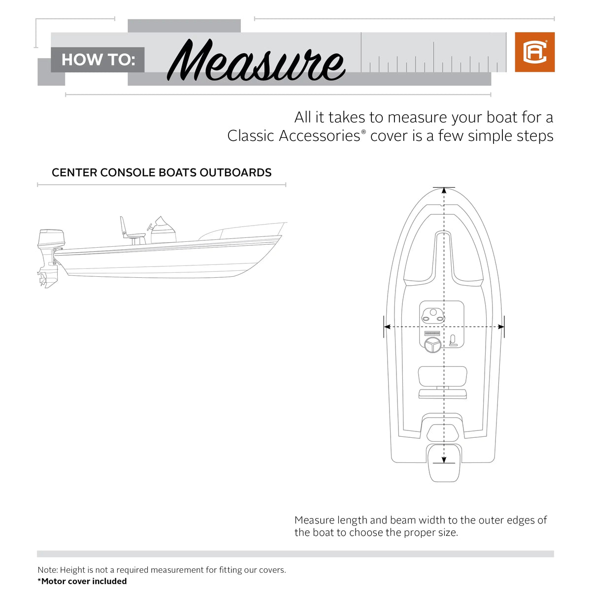 Classic Accessories StormPro Heavy-Duty Center Console Boat Cover, Fits boats 16 - 18.5 ft long x 98 in wide