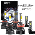 BMZONCC For Ford F-150 2015 2016 2018 2019 2020 Front LED Headlight High/Low Beam+Fog Light Bulbs 6000k