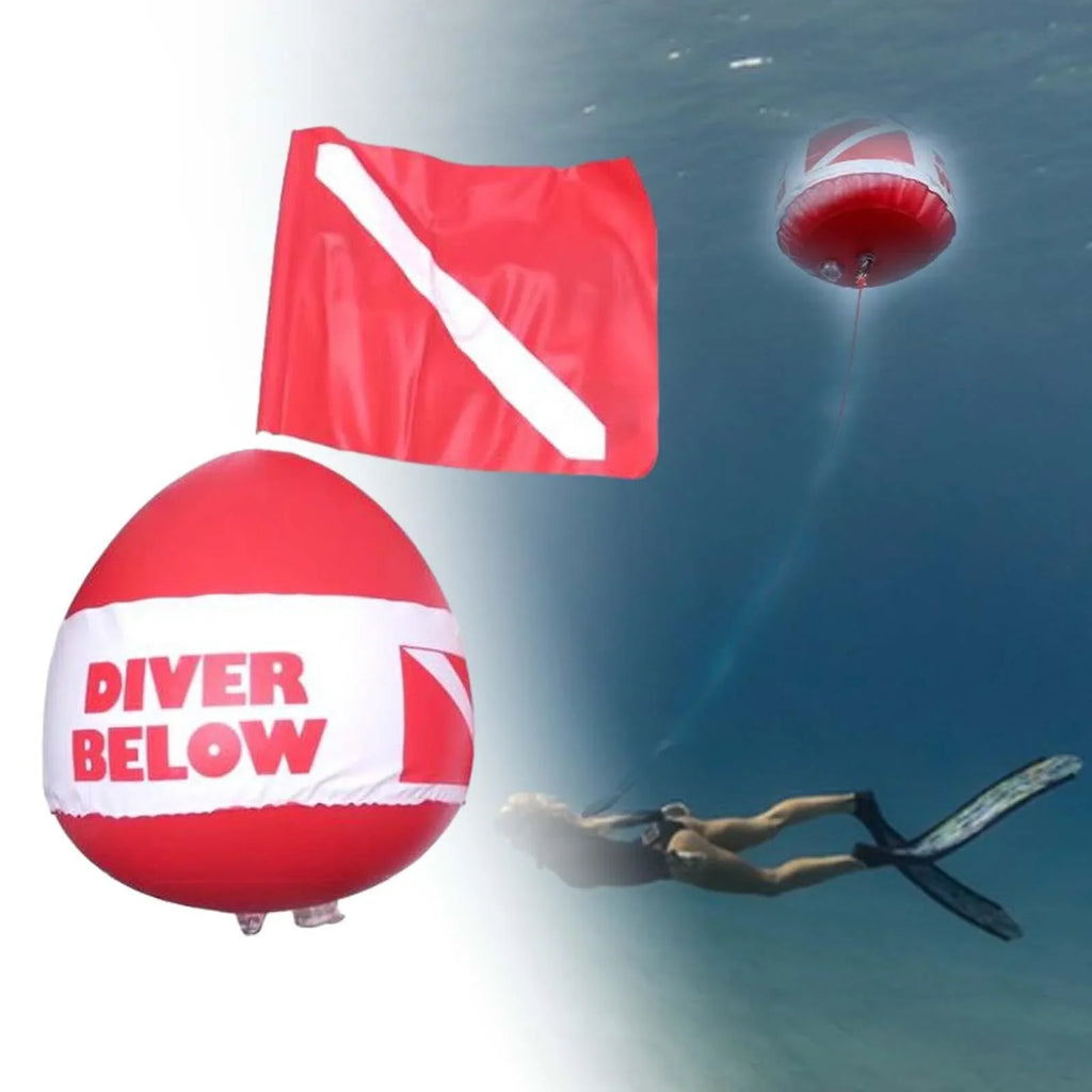yotijar Buoy Float Ball with Dive Flag for Snorkeling Surface Signaling Beach Diving
