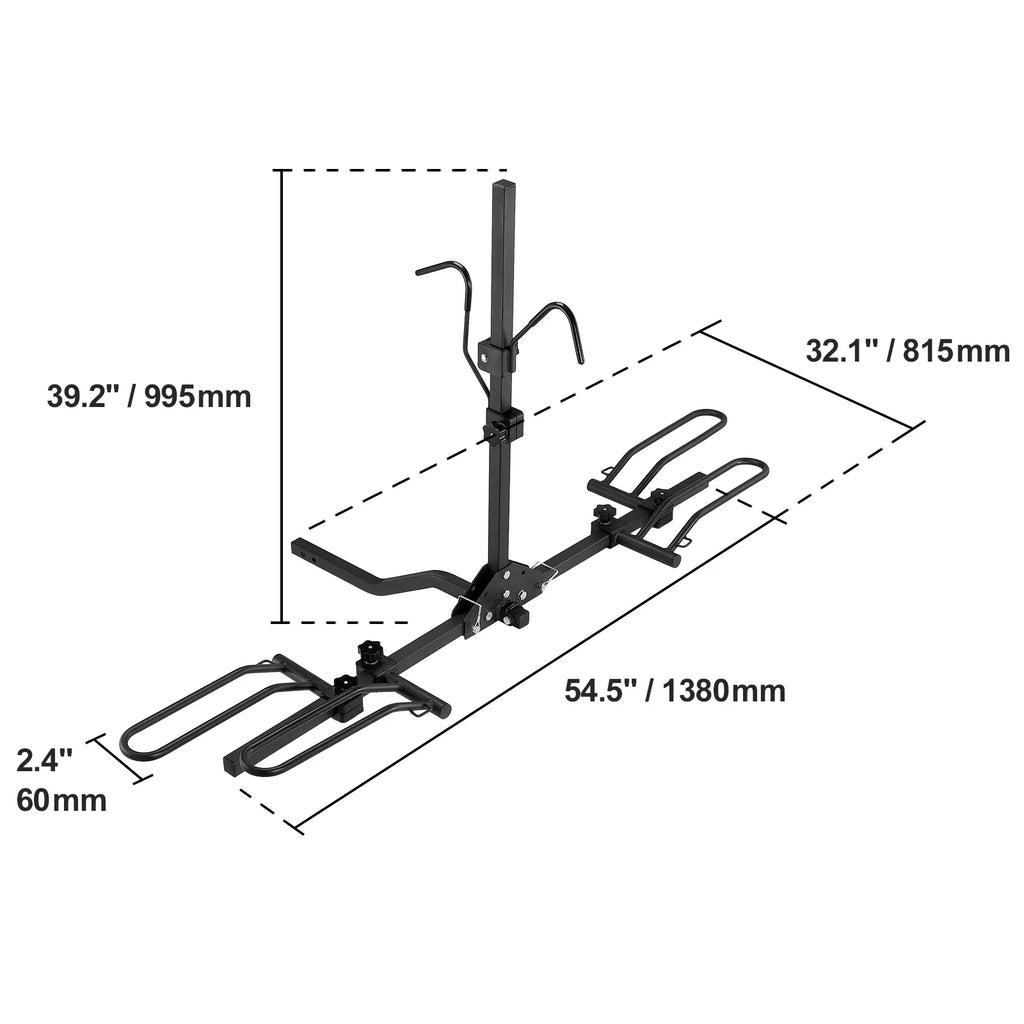 Hitch Mount Folding Carrier Car Truck SUV 1.25"/2" Receiver 2-Bike Rack