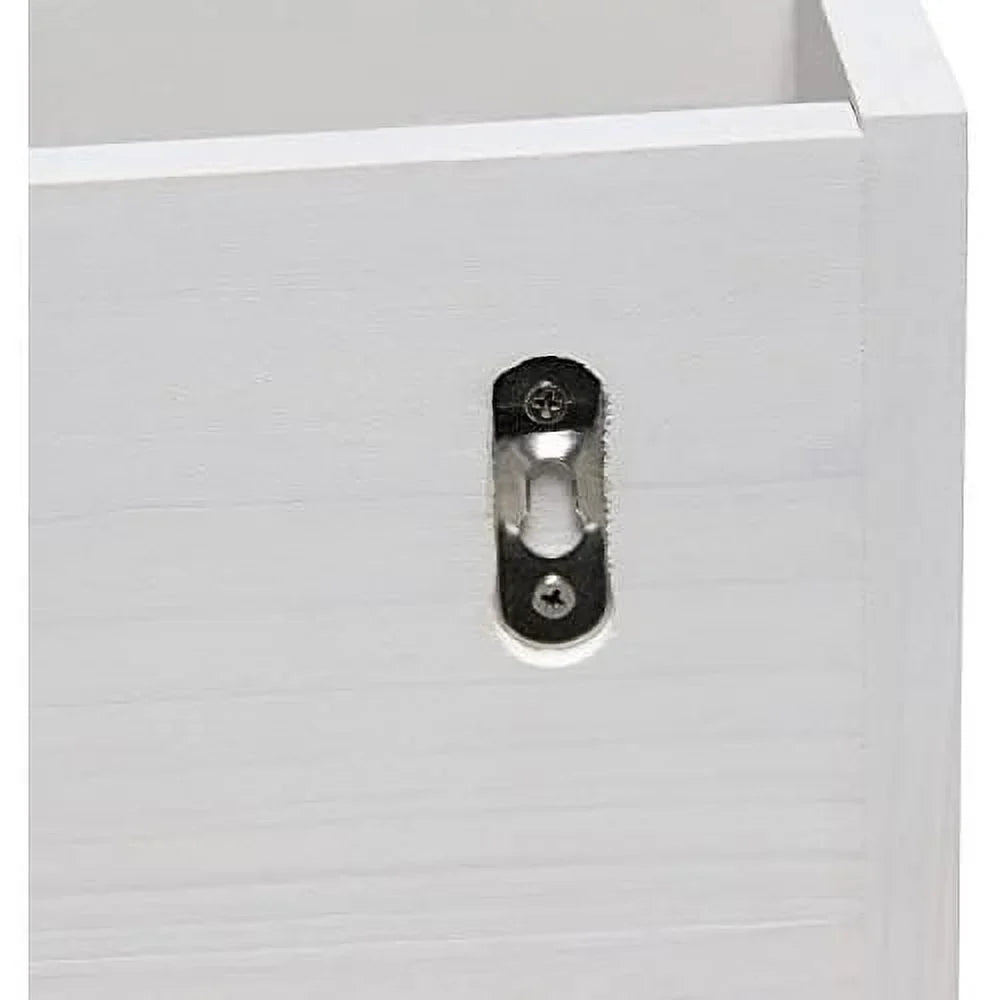 Pantry Picks Farmhouse Wooden Flatware & Utensils Caddy Condiment Organizer W Cutout Handle & Compartments For Kitchen Décor Countertop Breakfast BBQ Events Picnic, Wht Wash