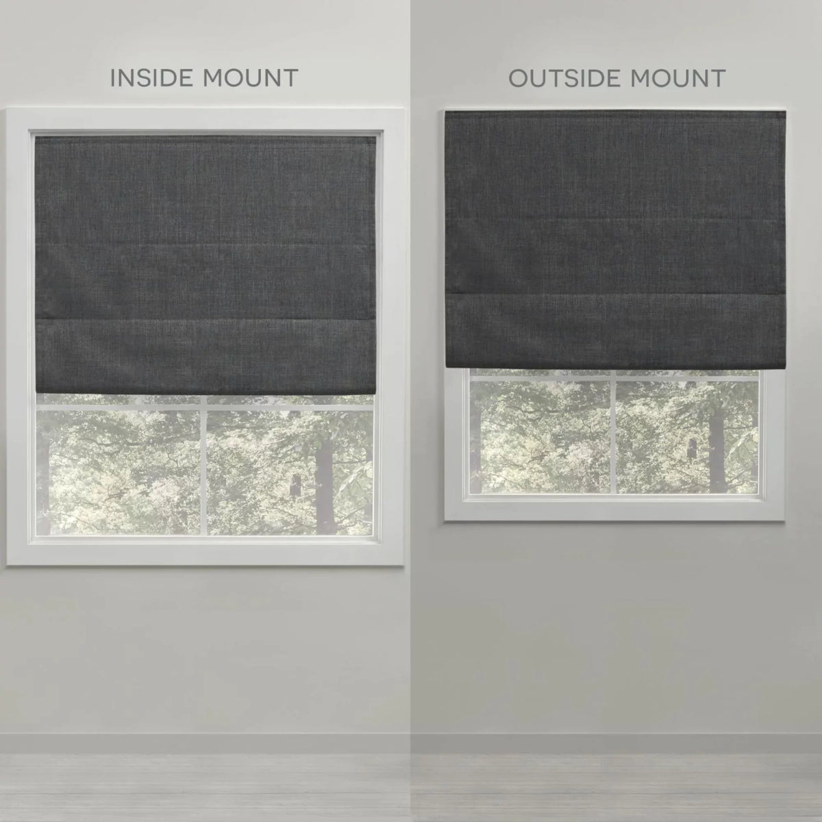 Exclusive Home Esme Total Blackout Roman Shade, 23"x64", Slate Blue