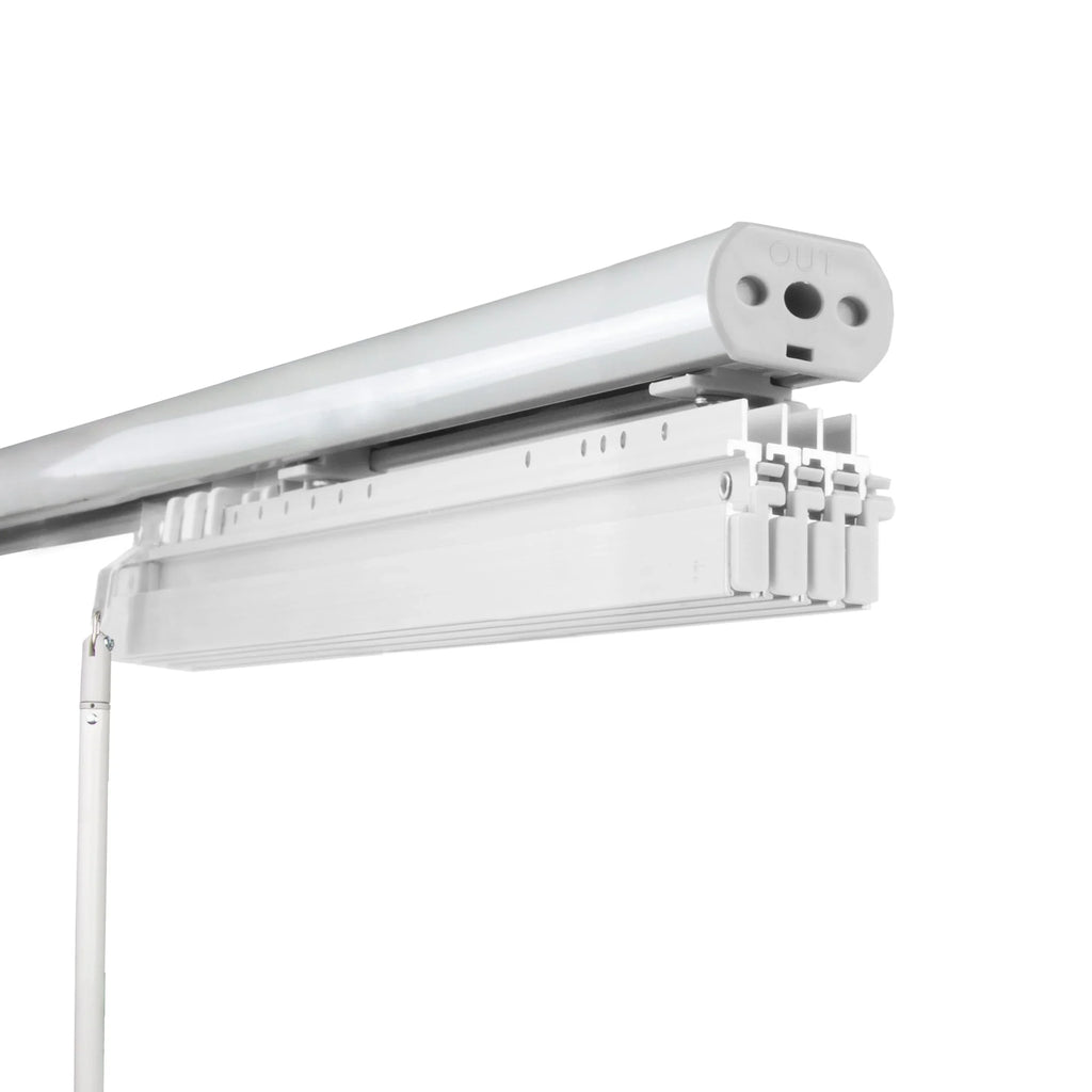 InStyleDesign 4-Panel Single Rail Panel Track Extendable 48"-88"W x 94"H, Panel width 23.5", Pier White, Charc - 88"W x 94"H White Track