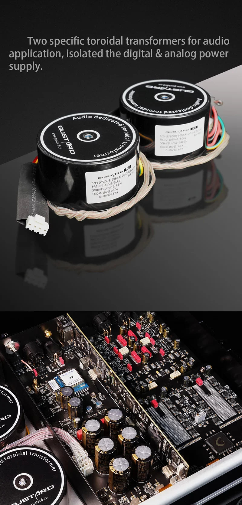 Gustard R26 Discrete R2R MQA DAC K2 Clock Dual Native DSD Decoder XMOS Balanced LDAC DAC with Remote Control (Black）