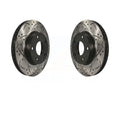 Front Coated Drilled Slotted Disc Brake Rotors Pair For Mazda 3 CX-3 Sport KD-100095