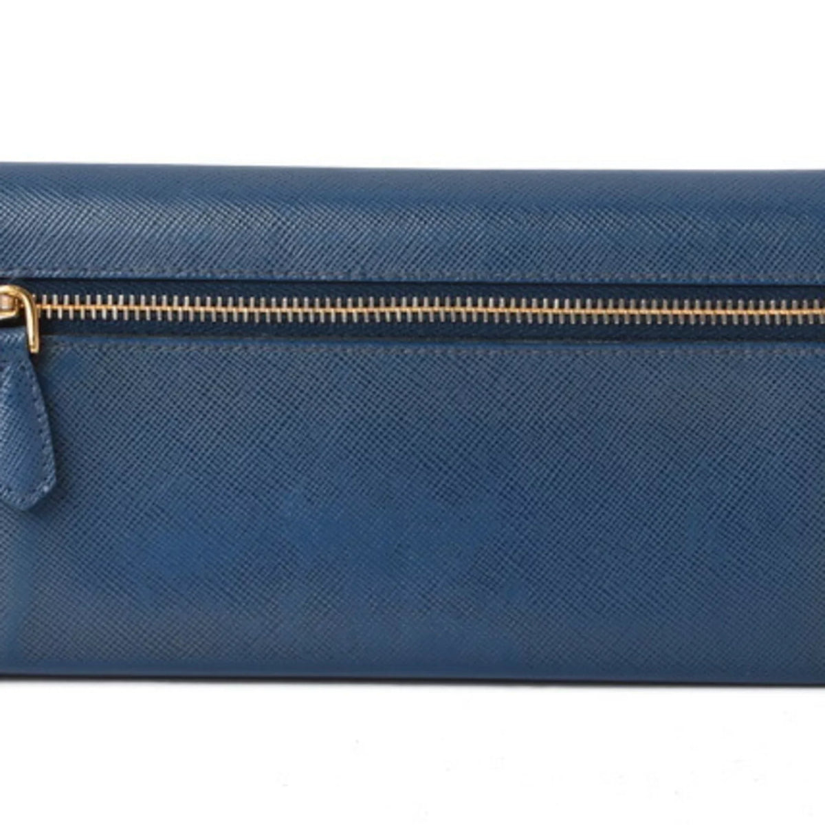 Pre-Owned Prada wallet PRADA long 1MH132 BLUETTE blue SAFFIANO FIOCCO embossed leather (Good)