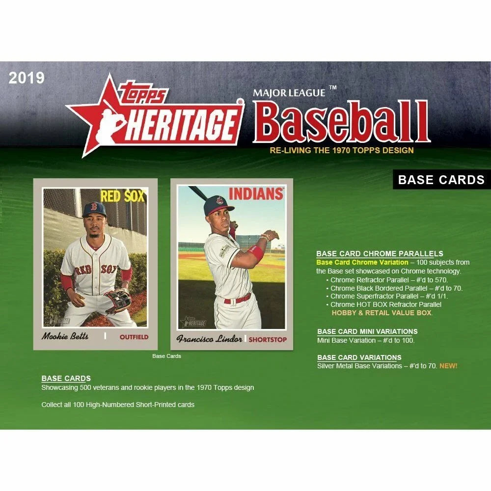 2019 Topps Heritage Retail Box Sealed (24 packs, 9 cards per pack)