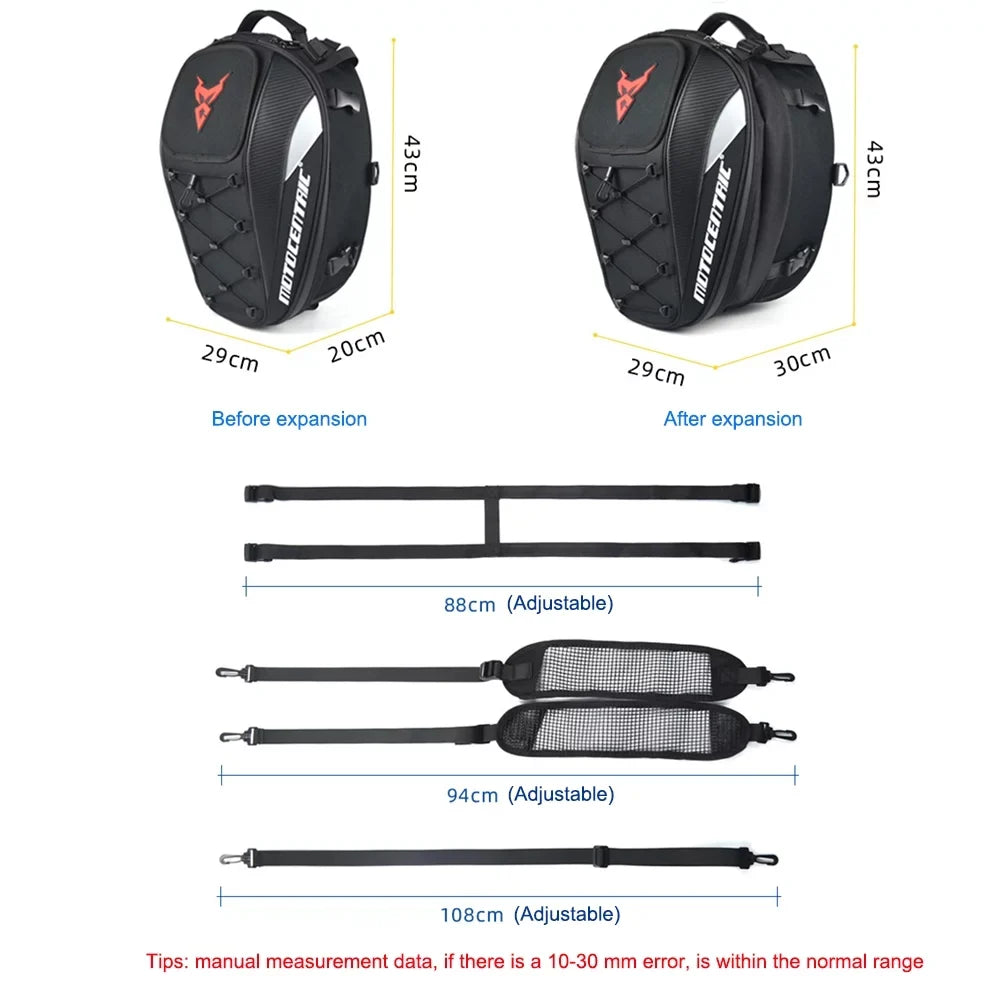 Motorcycle Saddle Bag Dual Use Motorbike Luggage Storage Bags Grey