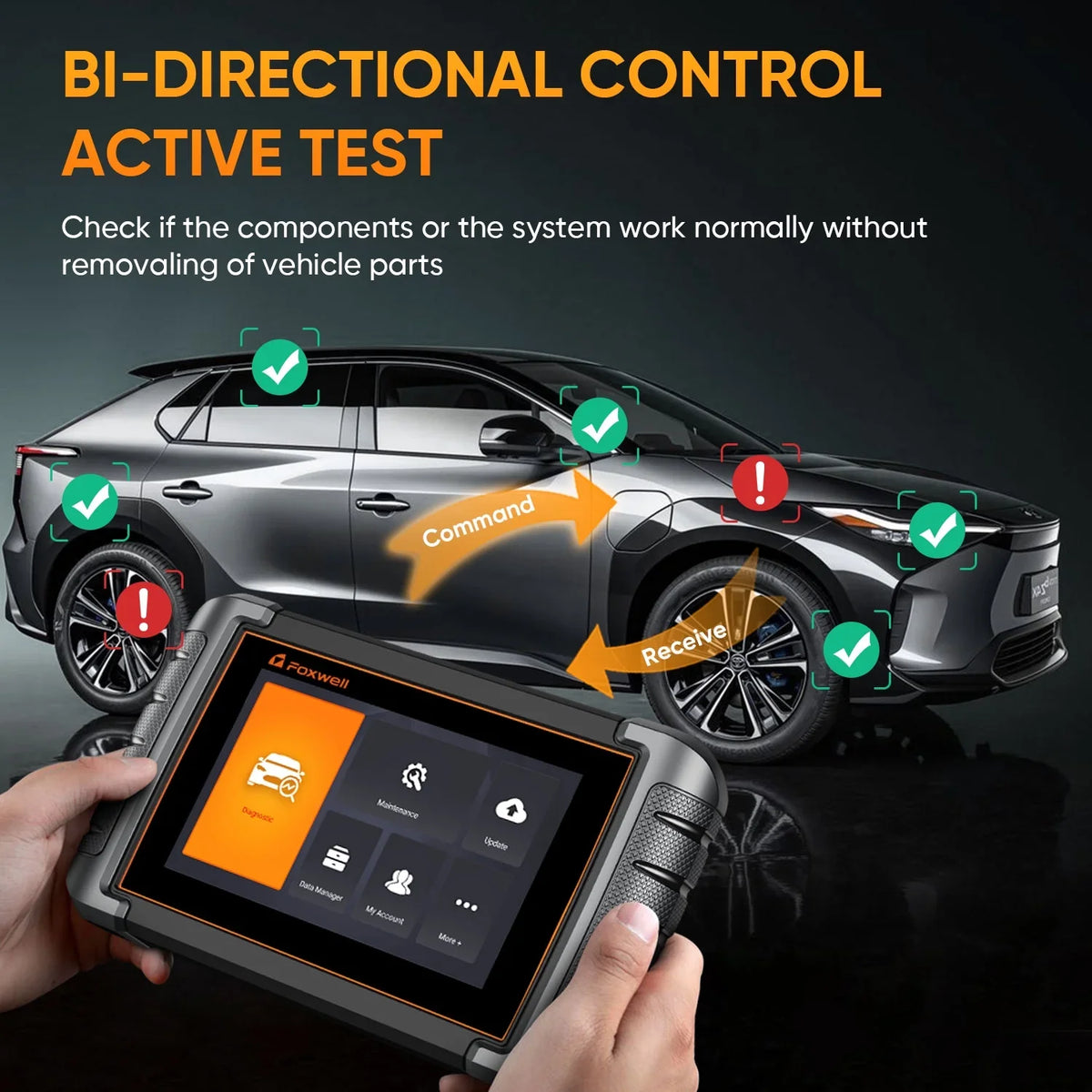 Foxwell NT809 OBD2 Scanner Automotive Bi-Directional Scan Tool Active Test All System 30+ Reset Code Reader