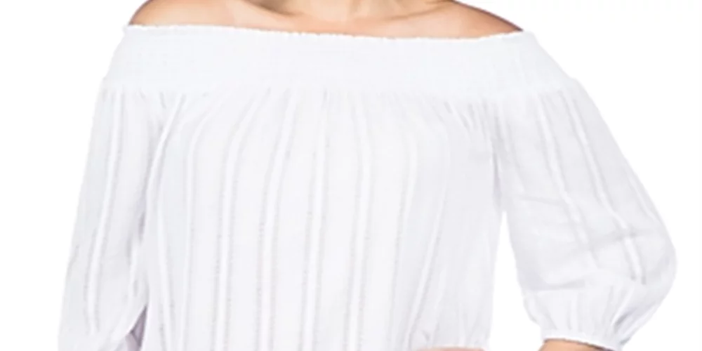Ralph Lauren Women's Plus Smocked Cover Swim up Tunic White Size 1X