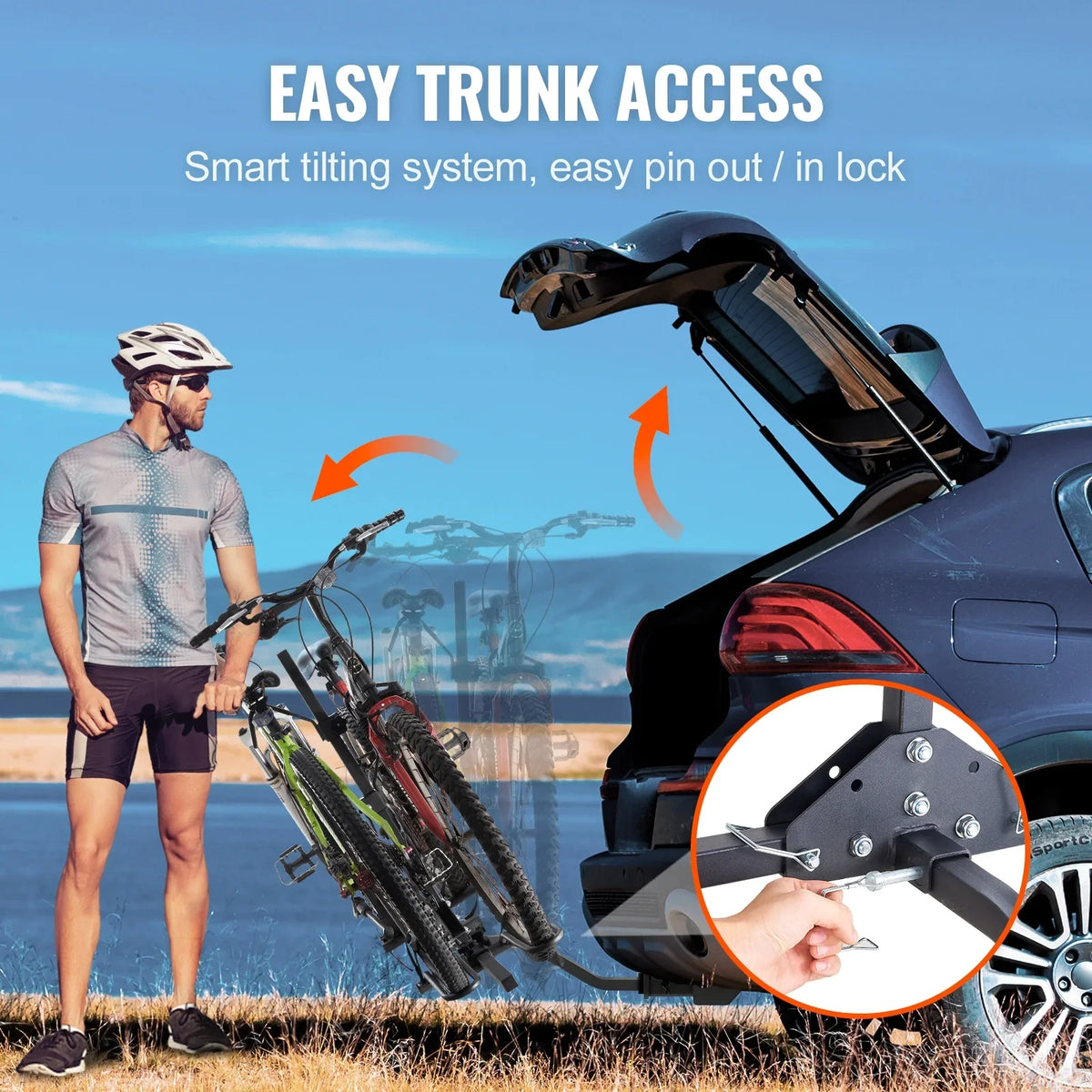 Hitch Mount Folding Carrier Car Truck SUV 1.25"/2" Receiver 2-Bike Rack
